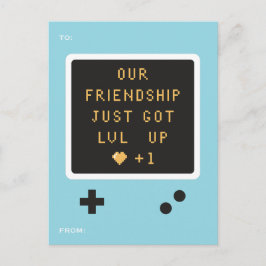 Cartão Postal De Festividades Nível de Amizade Gameboy de Aniversário Personaliz