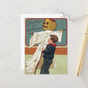 Cartão Postal De Festividades No início dos anos 1900, saudações Vintage Hallowe