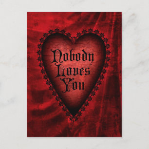 Cartão Postal De Festividades Nobody Loves You Gothic Valentine