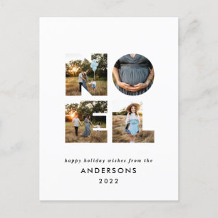 Cartão Postal De Festividades Noel Christmas bold 4 foto simples Holiday