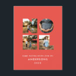 Cartão Postal De Festividades Noel Christmas bold 4 foto simples Holiday<br><div class="desc">Divertimento brilhante e colorido Noel Natal design de 4 fotos no feriado. Vias de cores vermelhas,  verdes,  marinhos azuis,  pretas e cor-de-rosa disponíveis.</div>