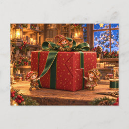 Cartão Postal De Festividades Noël – Les Whimlings et le cadeau géant