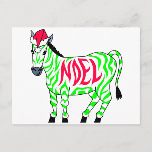 Cartão Postal De Festividades Noel Zebra