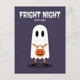 Cartão Postal De Festividades Noite Assustadora de Halloween Fantasma Fofa