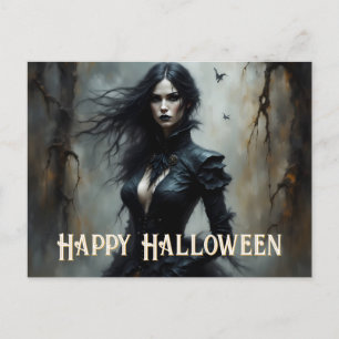 Cartão Postal De Festividades Noite de Halloween Gótico de Mistério
