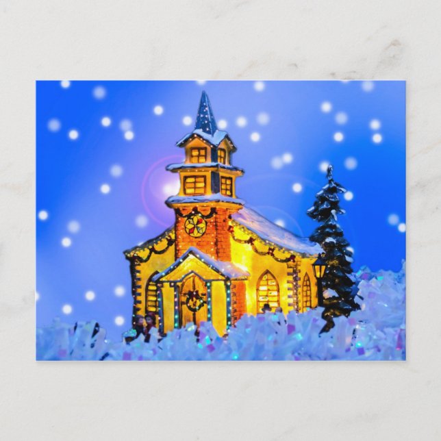 Cartão Postal De Festividades Noite de Natal (Frente)