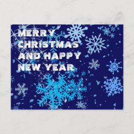 Cartão Postal De Festividades Noite de Natal em queda de neve