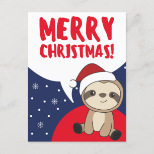 Cartão Postal De Festividades Noite de Natal Leve Animais de inverno Férias de N