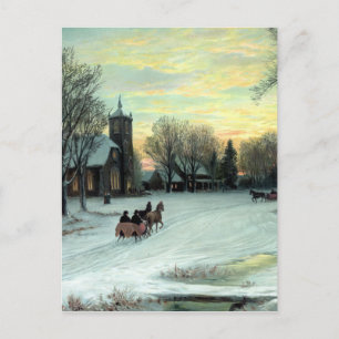 Cartão Postal De Festividades Noite de Natal por W.C. Bauer de