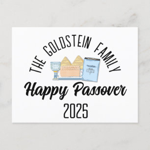Cartão Postal De Festividades Nome da Família Personalizada da Passover