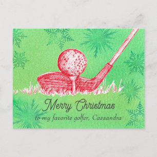 Cartão Postal De Festividades Nome Personalizado do Clube Golfer Favorito de Fel