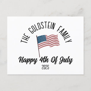 Cartão Postal De Festividades Nome Personalizado do Dia da Independência em 4 de