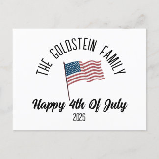 Cartão Postal De Festividades Nome Personalizado do Dia da Independência em 4 de
