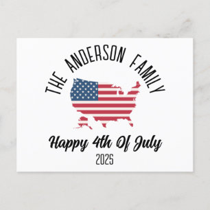 Cartão Postal De Festividades Nome Personalizado do Dia da Independência em 4 de