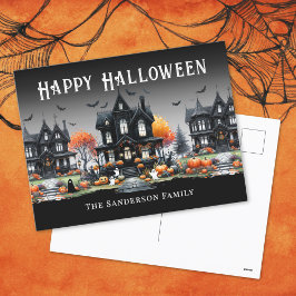 Cartão Postal De Festividades Nome Personalizado Feliz Halloween