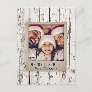 Cartão Postal De Festividades Nome Rustic Distressed Wood Family Name Foto Natal
