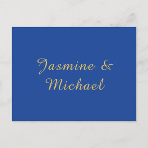 Cartão Postal De Festividades Nomes de Casal de Caligrafia Chic Adorável Azul e 