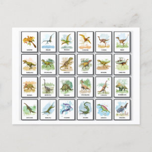Cartão Postal De Festividades Nomes dos dinossauros