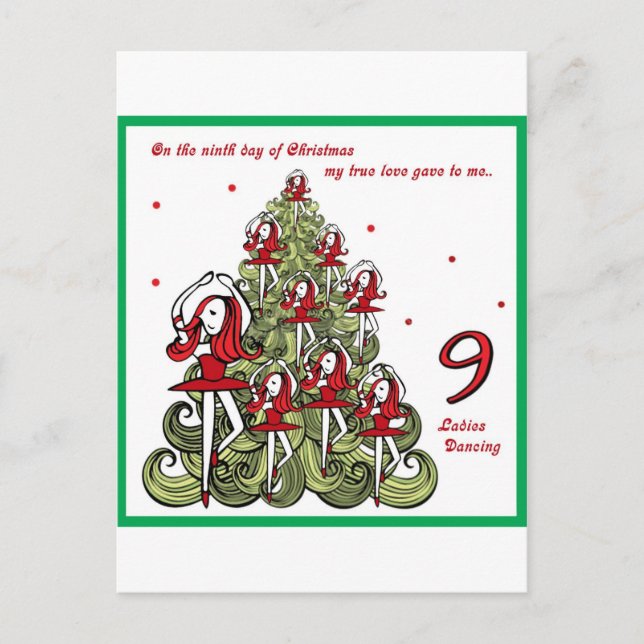 Cartão Postal De Festividades Nono Dia de Natal (Frente)