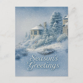 Cartão Postal De Festividades North Rim Lodge Nostalgic Winter Sceneric