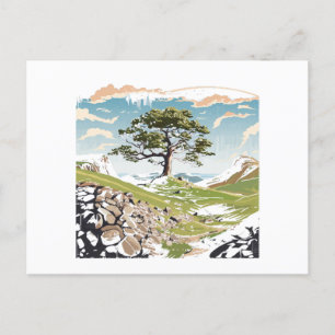 Cartão Postal De Festividades Northumberland National Park Sycamore Gap Tree