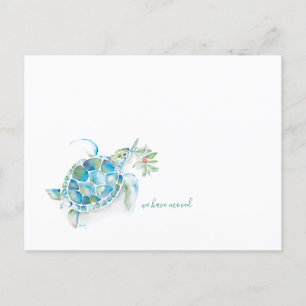 Cartão Postal De Festividades Nós Mudamos O Natal Da Tartaruga Do Mar Tropical