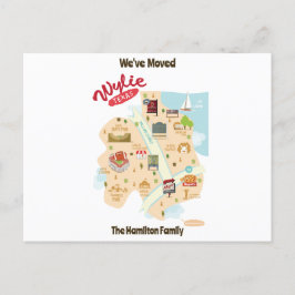 Cartão Postal De Festividades Nos mudamos para Wylie Texas Postcard