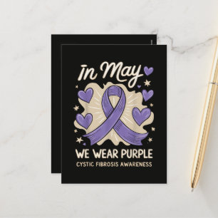 Cartão Postal De Festividades Nós Usamos Roxo Conscientização da Fibrose Cística