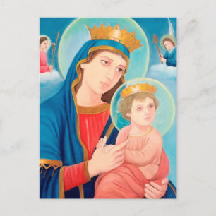 Cartão Postal De Festividades Nossa Senhora Perpétua Ajuda Católica