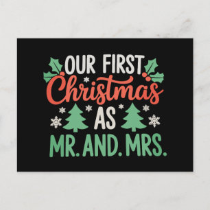 Cartão Postal De Festividades Nosso Primeiro Natal Como Casal Sr E Sra Xmas
