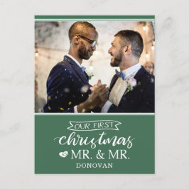 Cartão Postal De Festividades Nosso primeiro Natal como mr & mr newlyweds