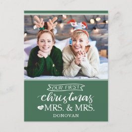Cartão Postal De Festividades Nosso primeiro Natal como mrs & mrs newlyweds