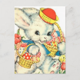 Cartão Postal De Festividades Nostalgia de Natal Bunny felz pascoa