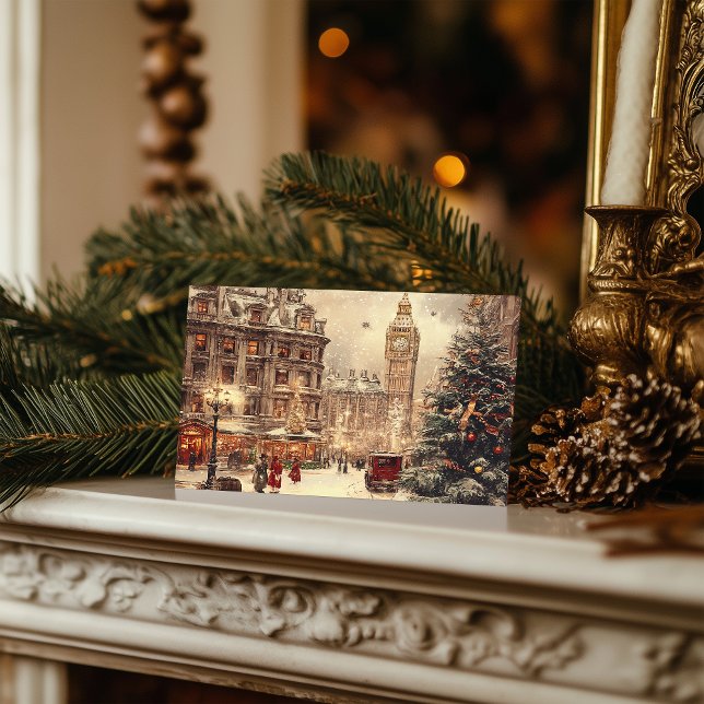 Cartão Postal De Festividades Nostalgic Winter em Londres (Criador carregado)