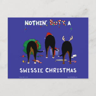 Cartão Postal De Festividades Nothin' Butt A Swissie Christmas