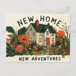 Cartão Postal De Festividades Nova Casa Novas Aventuras Ilustração