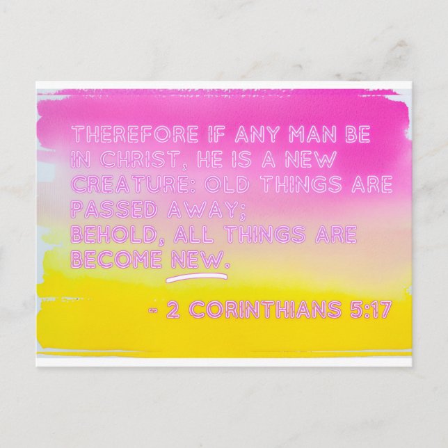 Cartão Postal De Festividades Nova Criatura no Cristo - Cartão-postal de fé (Frente)