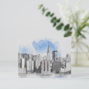 Cartão Postal De Festividades Nova Iorque Skyline - Viagem de Feriado de Manhatt
