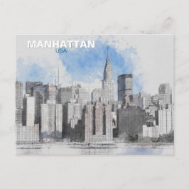 Cartão Postal De Festividades Nova Iorque Skyline - Viagem de Feriado de Manhatt