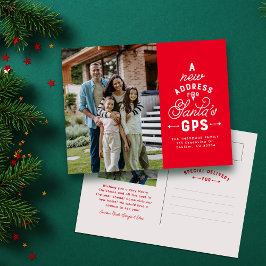 Cartão Postal De Festividades Novo endereço 2 foto vermelha Natal
