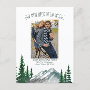 Cartão Postal De Festividades Novo Pescoço da Floresta das Montanhas Florestais