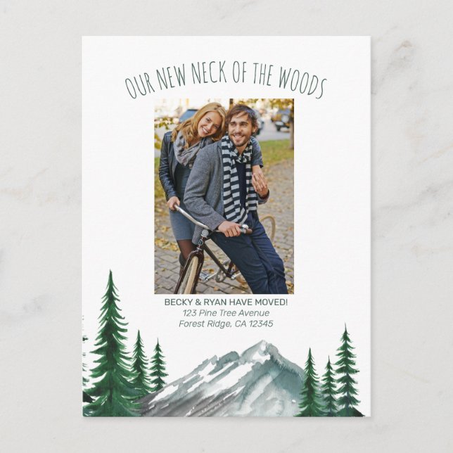 Cartão Postal De Festividades Novo Pescoço da Floresta das Montanhas Woods Foto  (Frente)