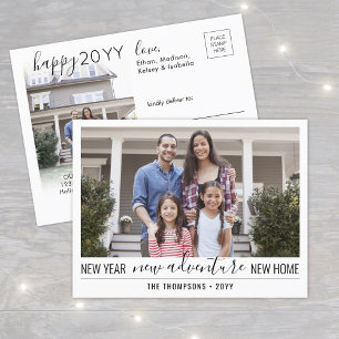 Cartão Postal De Festividades Novos Anos novos Fotográficos Simples Script 2 do 