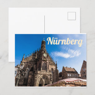 Cartão Postal De Festividades Nuremberg Hauptmarkt Nürnberg Bavaria Alemanha