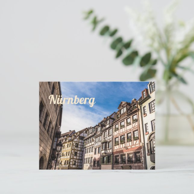 Cartão Postal De Festividades Nuremberg Weissgerbergasse Nürnberg Bavaria Alemão (Em pé/Frente)