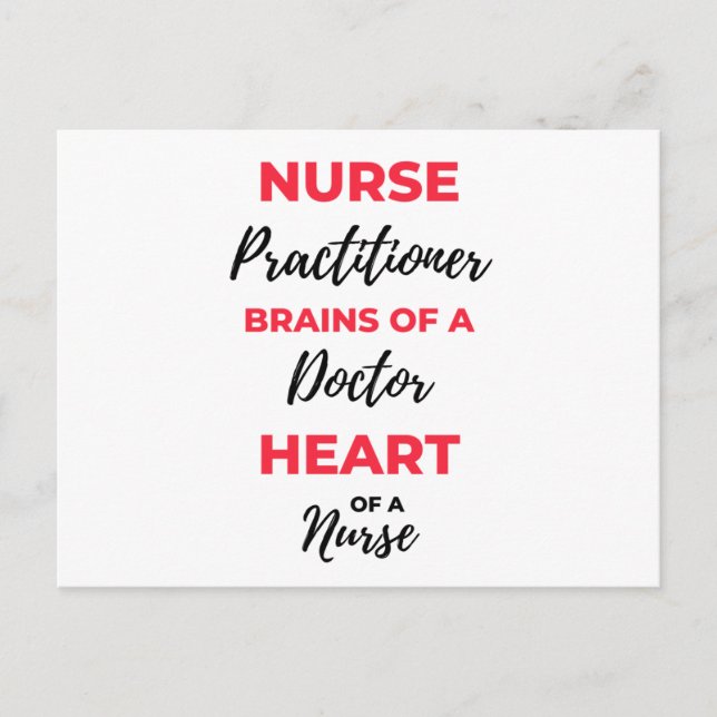 Cartão Postal De Festividades Nurse Practitioner Brains Of A Doctor Heart 2 (Frente)