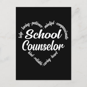 Cartão Postal De Festividades Nuvem de Palavras do Coração do Conselheiro Escola