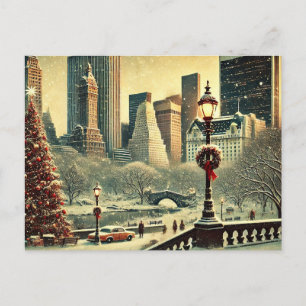 Cartão Postal De Festividades NY - Magia Icônica de Feriado na Grande Maçã