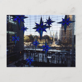 Cartão Postal De Festividades NYC Columbus Circle Decorações de Natal em Nova Io