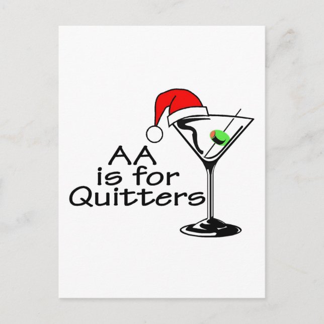 Cartão Postal De Festividades O AA é para o Natal Martini dos Quitters (Frente)
